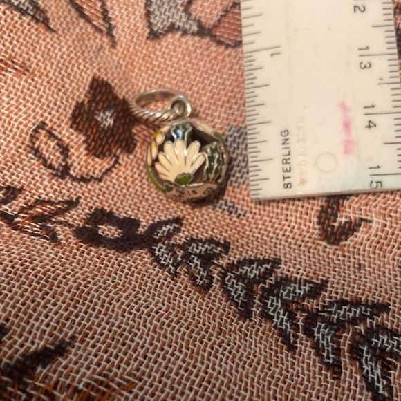 Brighton sterling silver and cloisonné floral charm 🌼 - Picture 4 of 4